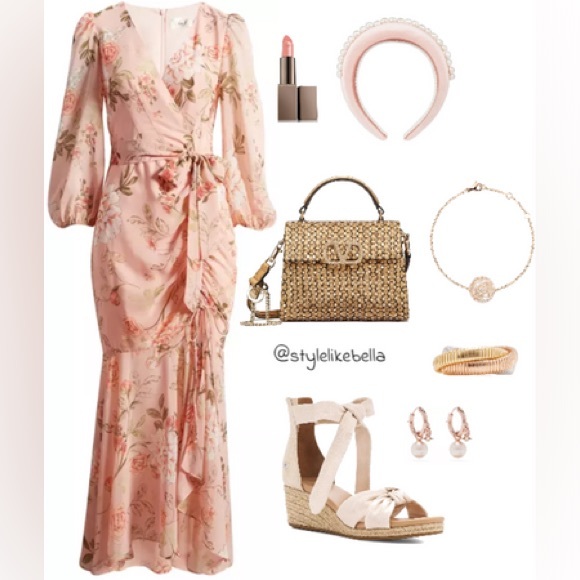 Nordstrom Eliza J Floral Ruched Maxi Dress in Blush - Picture 11 of 11